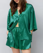 Ensemble de Pyjama Classique en Soie Grande Taille